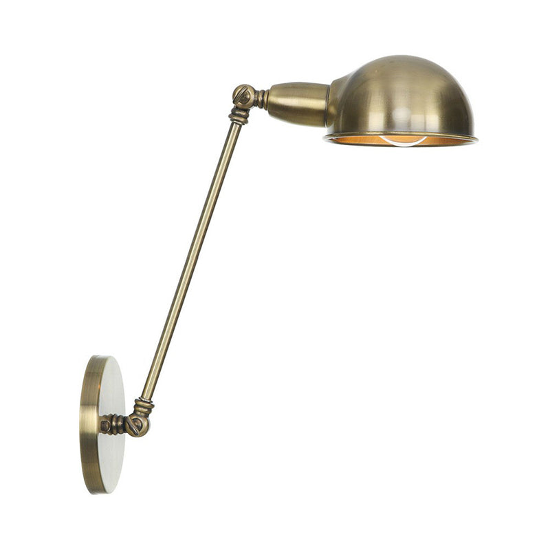 Brass/Bronze Dome Swivel Shade Wall Light Vintage Metal 1 Head Study Room Wall Lighting Ideas, 8