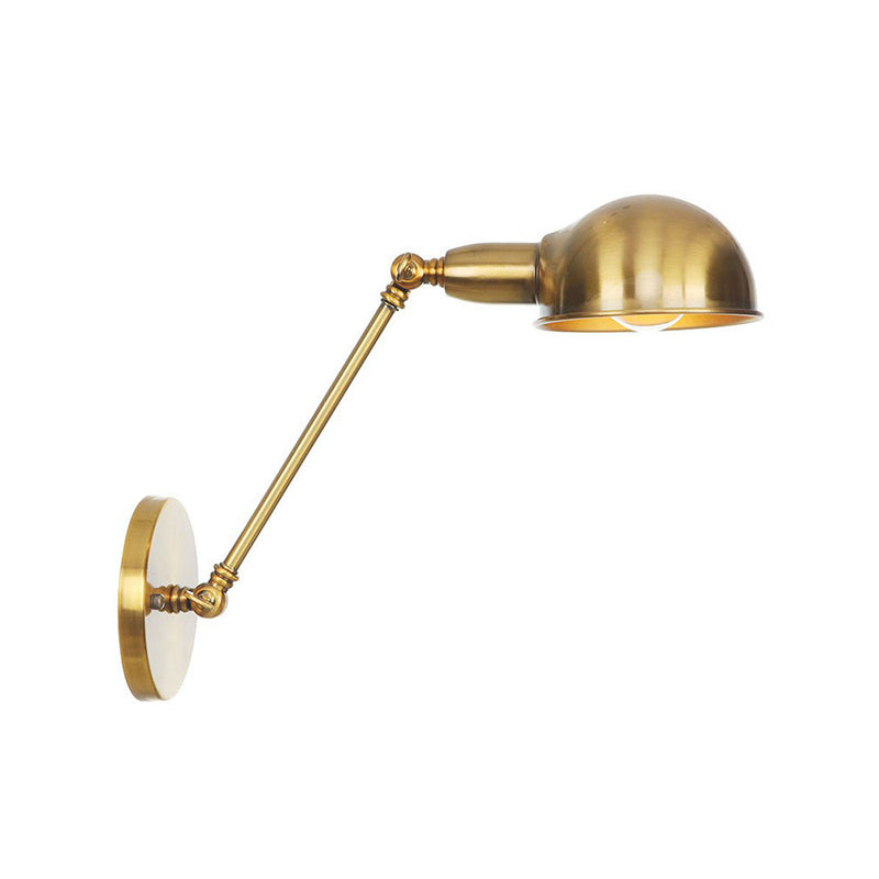 Brass/Bronze Dome Swivel Shade Wall Light Vintage Metal 1 Head Study Room Wall Lighting Ideas, 8