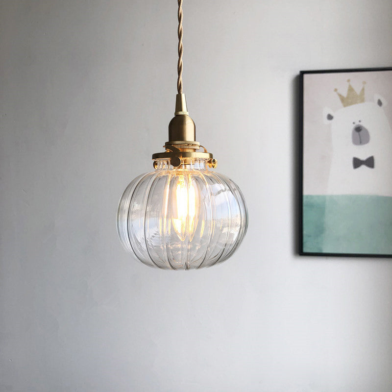 Oval Green/Blackish Green/Clear Glass Drop Pendant Retro 1 Head Dining Table Mini Hanging Light in Brass Clear Clearhalo 'Ceiling Lights' 'Glass shade' 'Glass' 'Industrial Pendants' 'Industrial' 'Middle Century Pendants' 'Pendant Lights' 'Pendants' 'Tiffany' Lighting' 1918562