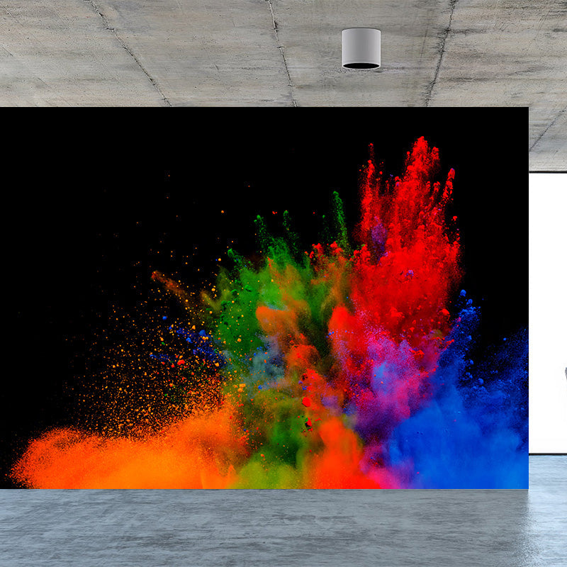 Huge Rainbow Explosion Mural Decal Modern Novelty Abstract Wall Art in Multi Color Clearhalo 'Wall Decor' 'Wall Mural' 1920309