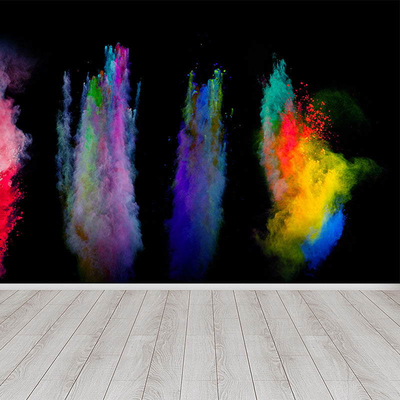 Huge Rainbow Explosion Mural Decal Modern Novelty Abstract Wall Art in Multi Color Clearhalo 'Wall Decor' 'Wall Mural' 1920323