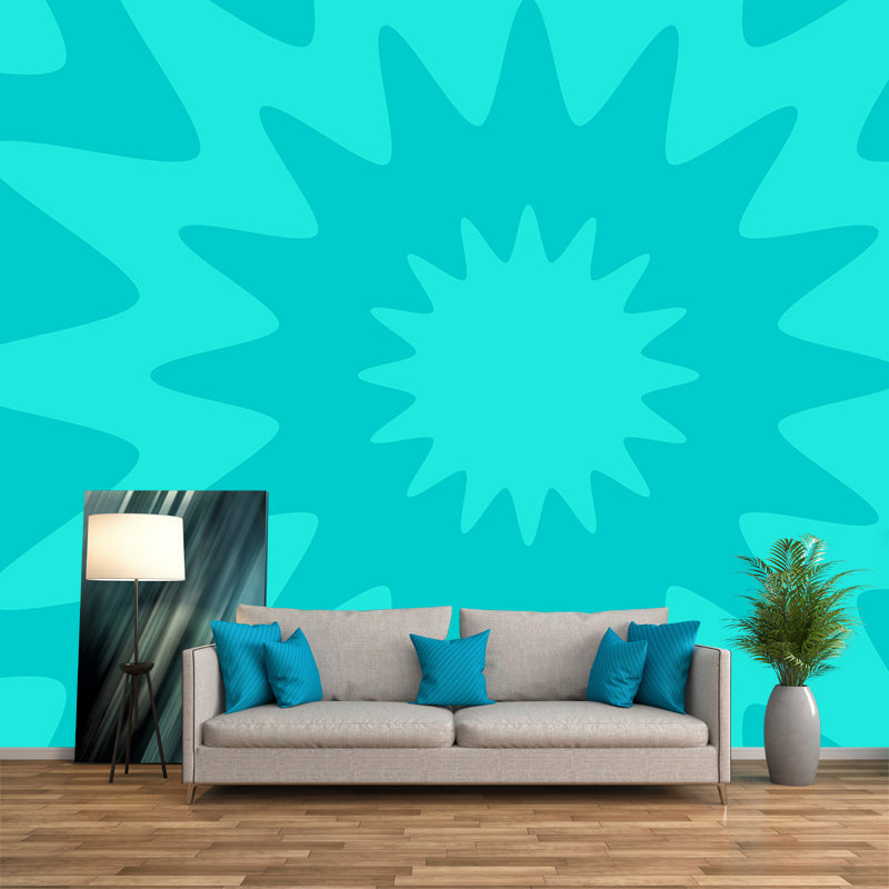 Illustration Geometrical Mural Decal Whole Wall Covering for Bedroom, Custom Print Clearhalo 'Wall Decor' 'Wall Mural' 1920388