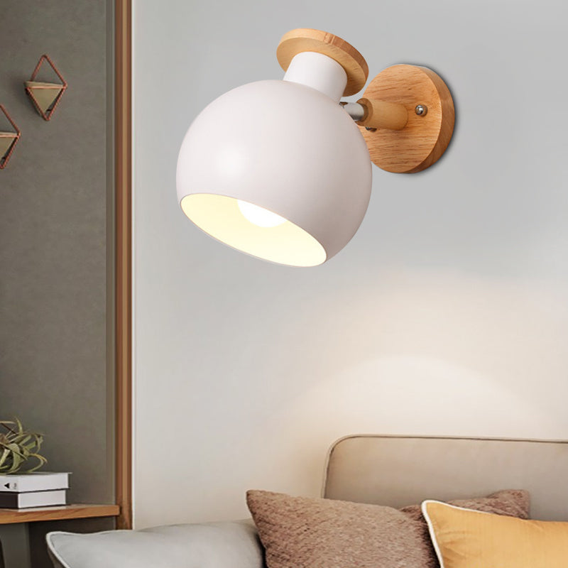 Circle Study Room Wall Sconce Metal Modern Style 1 Light Candy Colored Wall Light Clearhalo 'Wall Lamps & Sconces' 'Wall Lights' Lighting' 192045