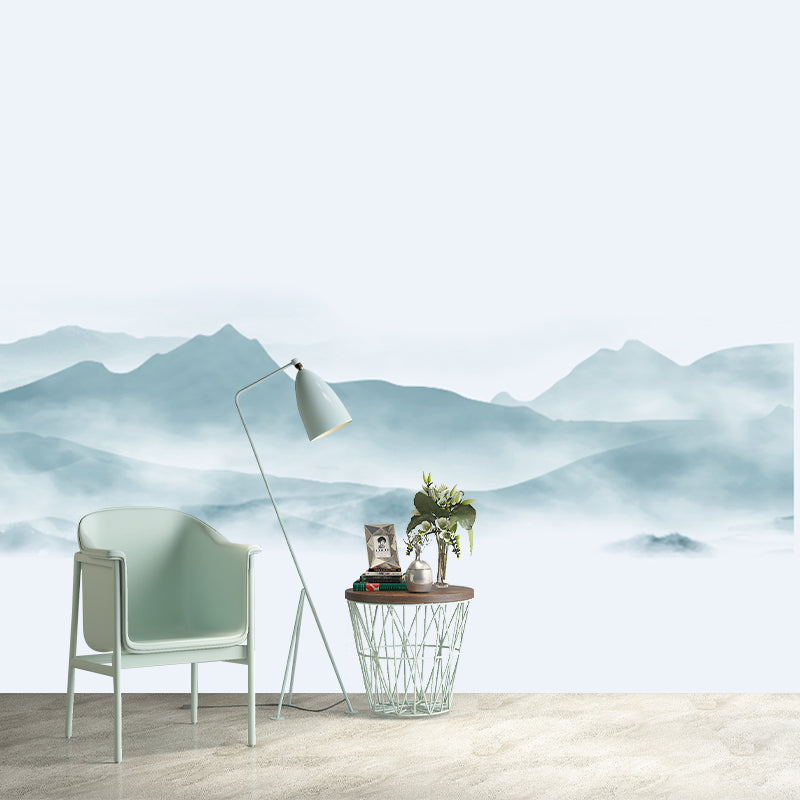 Whole Smoggy Mountain Wall Mural Moisture Resistant Asian Living Room Wall Covering Clearhalo 'Wall Decor' 'Wall Mural' 1920597