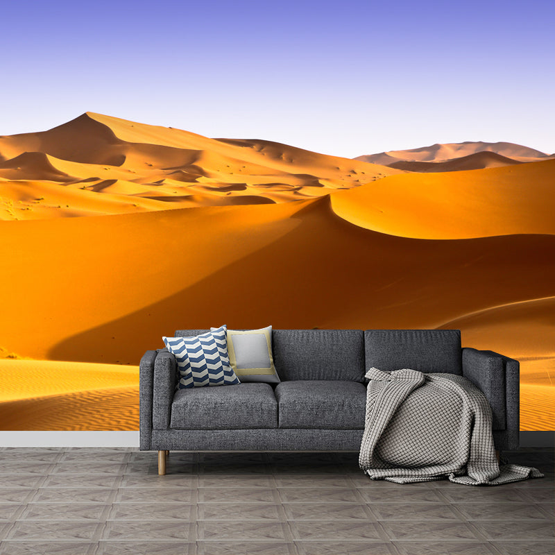 Yellow Sundown Sand Dune Mural Wallpaper Stain-Resistant Modernism Sitting Room Wall Decor Yellow Clearhalo 'Wall Decor' 'Wall Mural' 1920675