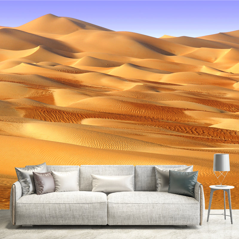 Sand Dunes Landscape Wallpaper Mural Contemporary Smooth Wall Art for Living Room Yellow Clearhalo 'Wall Decor' 'Wall Mural' 1920730