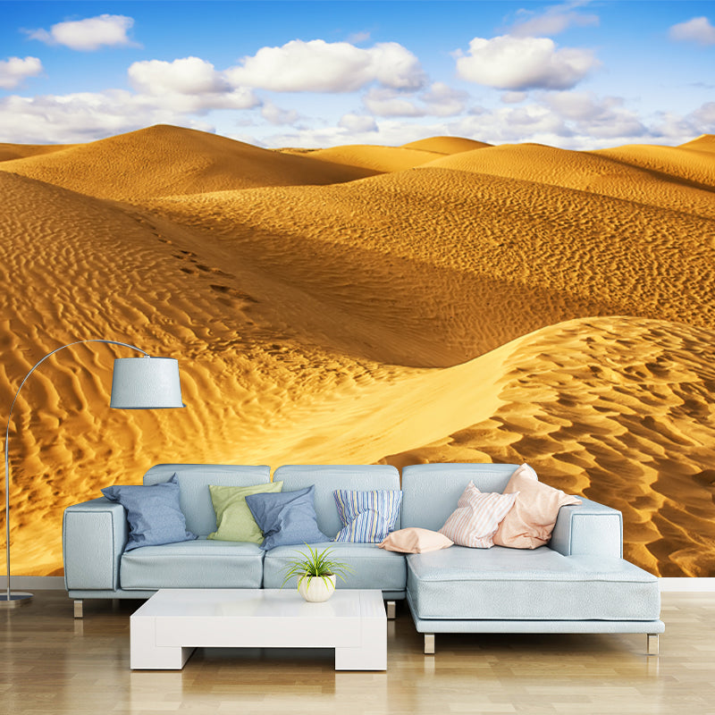 Grand Desert Dunes Scene Mural for Home Natural Landscape Wall Decor, Custom Size Yellow Clearhalo 'Wall Decor' 'Wall Mural' 1920735