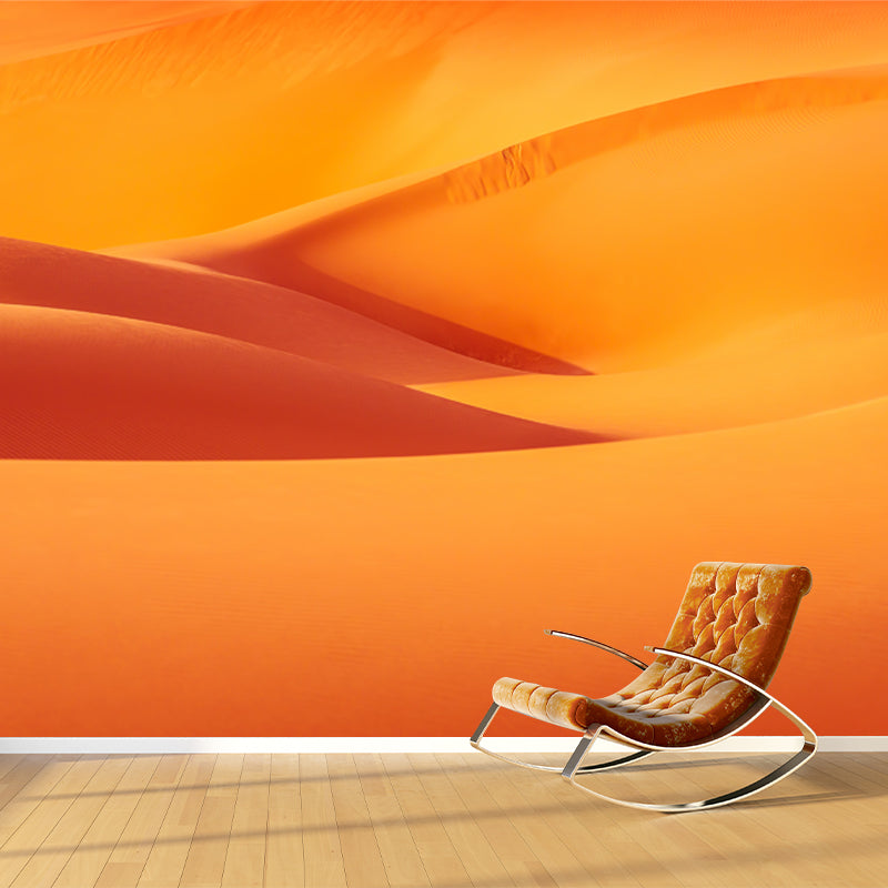 Satin Sunset Dunes Scenery Mural House Interior Desert Wall Art, Made to Measure Yellow Clearhalo 'Wall Decor' 'Wall Mural' 1920745