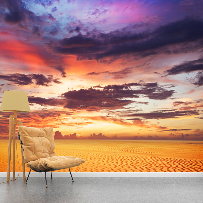 Giant Sand Sheet Wallpaper Mural Modern Stunning Desert Evening Glow Wall Covering in Yellow Yellow Clearhalo 'Wall Decor' 'Wall Mural' 1920760