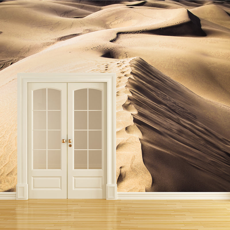 Photography Sand Dune Ridge Mural Wallpaper Large Wall Decor, Custom Size Available Yellow Clearhalo 'Wall Decor' 'Wall Mural' 1920780