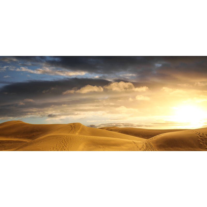 Modern Sundown Desert Landscape Mural Non-Woven Waterproofing Yellow Wall Art for Living Room Clearhalo 'Wall Decor' 'Wall Mural' 1920803