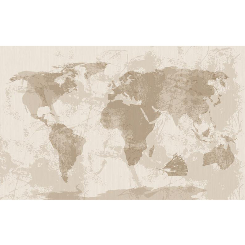 Full Size Illustration Modern Mural Wallpaper with Various World Map in Light Color Clearhalo 'Wall Decor' 'Wall Mural' 1921469