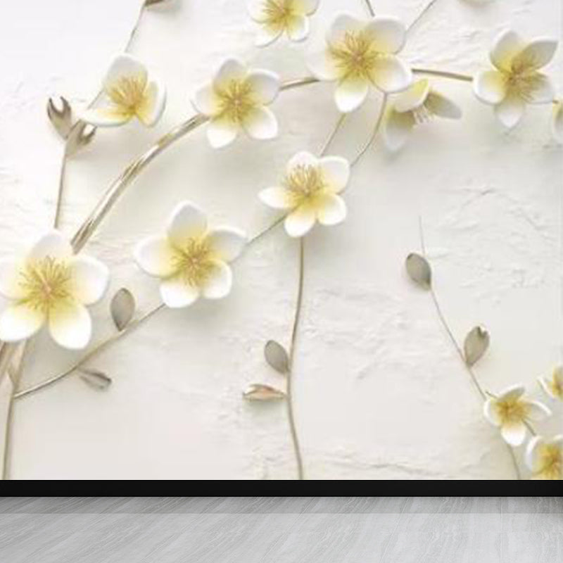 Soft Color Blossom Mural Wallpaper Flower Modern Washable Wall Covering for Kitchen Clearhalo 'Wall Decor' 'Wall Mural' 1921548