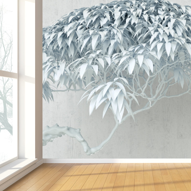 Illustration Style Botanical Wall Mural Giant Wall Covering for Dining Room, Custom Clearhalo 'Wall Decor' 'Wall Mural' 1921603