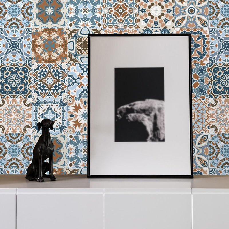 Bohemian Mandala Stick Wallpaper Panels for Kitchen Backsplash 8' L x 8
