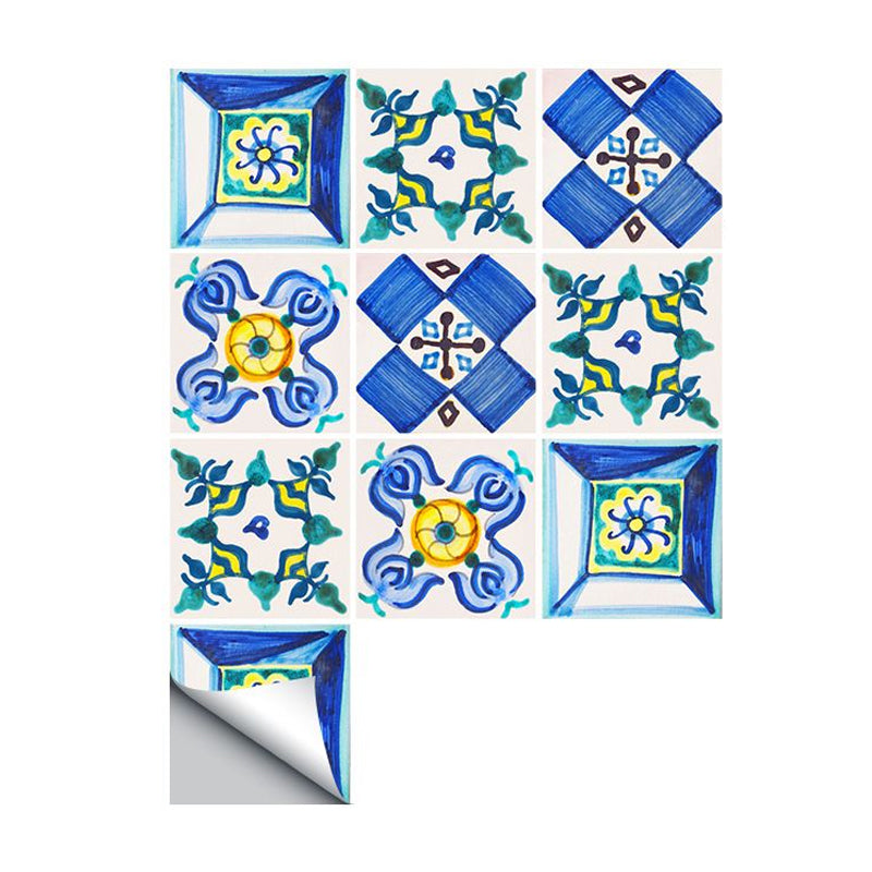 Blue Bohemia Stick Wallpaper Panels 50 Pieces 6' x 6