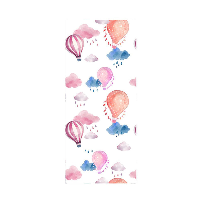 Hot Air Balloon Wallpaper Panels Pink PVC Wall Covering, Peel and Stick, 4' x 20.5