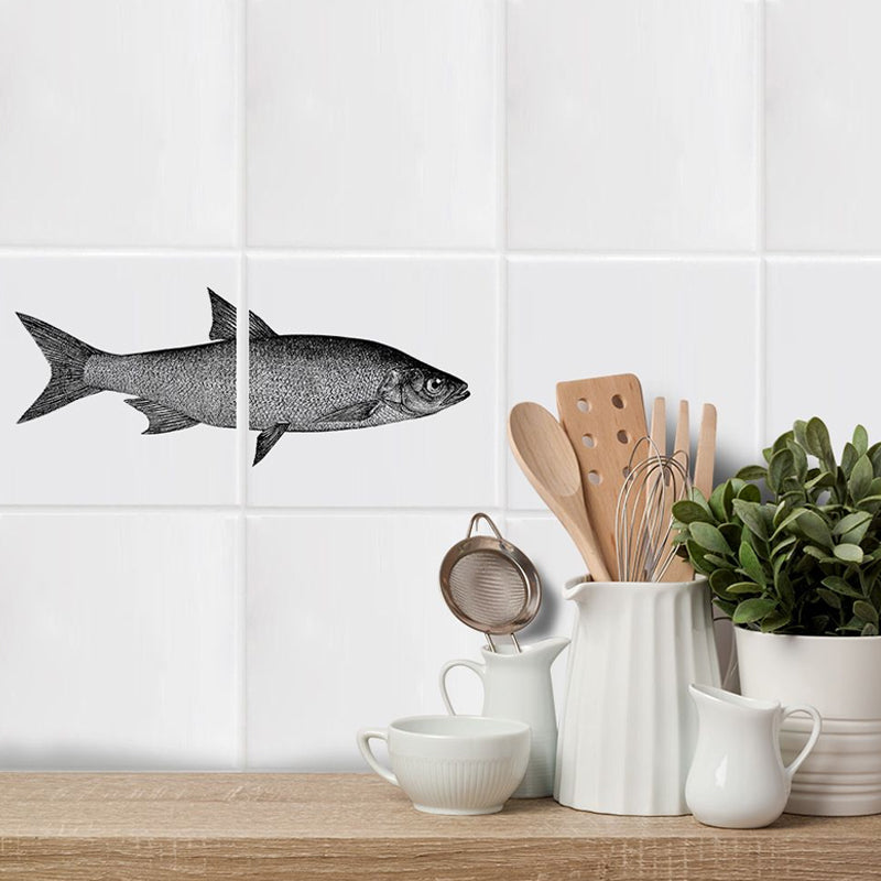 Aquatic Creatures Wallpaper Panels Kids Pick Up Sticks Kitchen Wall Art, 8' x 8