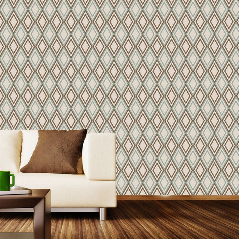 Green Trellis Pattern Wallpaper Panels Geometric Modernist Self-Sticking Wall Art Clearhalo 'Modern wall decor' 'Modern' 'Wallpaper' Wall Decor' 1922127