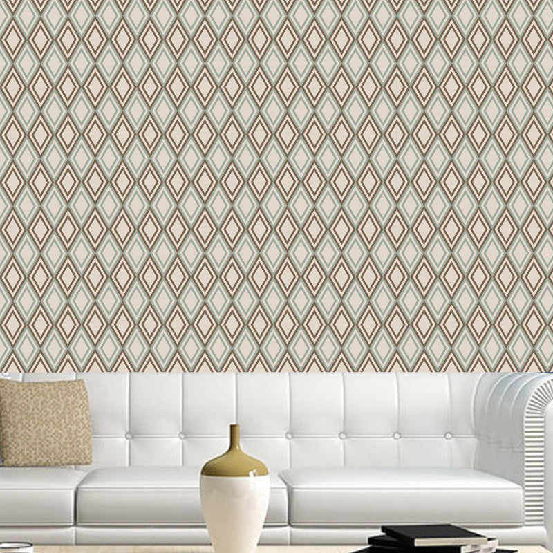 Green Trellis Pattern Wallpaper Panels Geometric Modernist Self-Sticking Wall Art Clearhalo 'Modern wall decor' 'Modern' 'Wallpaper' Wall Decor' 1922128