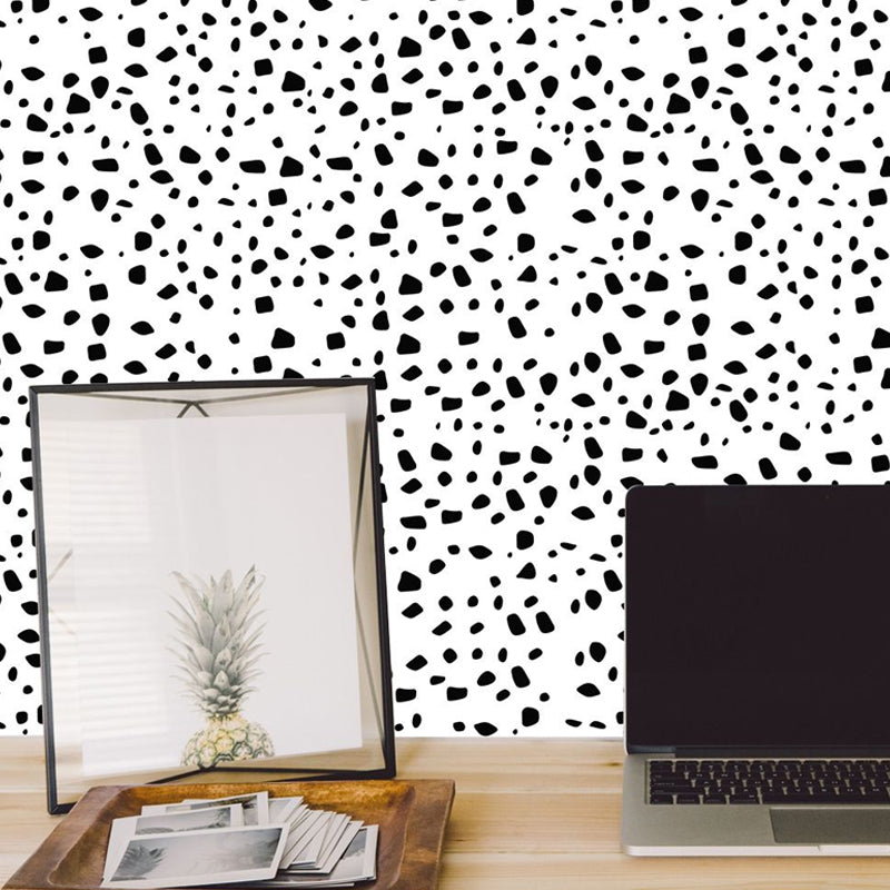 Leopard Print Wallpaper Panel Set Modern PVC Wall Decor in Grey on White, Self Adhesive Clearhalo 'Modern wall decor' 'Modern' 'Wallpaper' Wall Decor' 1922137