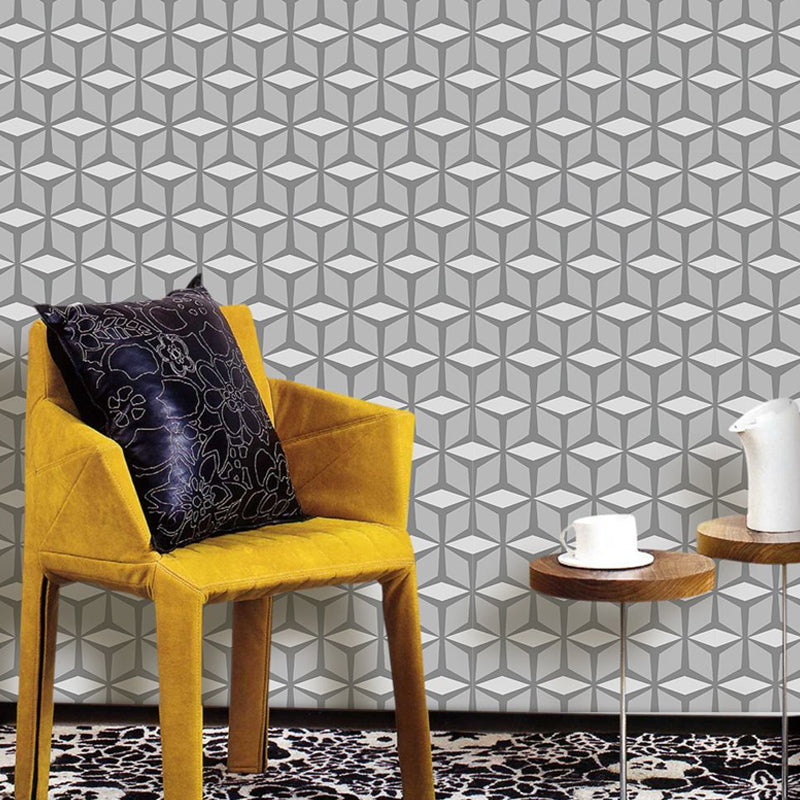 3D Effect Cube Wallpapers Modernism PVC Self Sticking Wall Covering for Dining Room Clearhalo 'Wall Decor' 'Wallpaper' 1922147