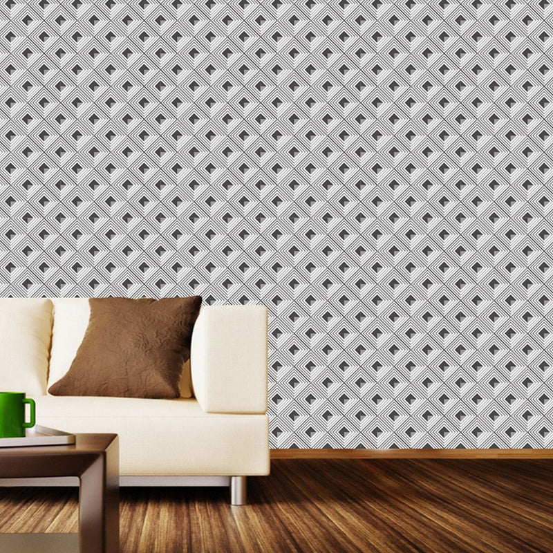 Seamless Pattern Square Wallpaper Panel Grey Modern Style Adhesive Wall Decor for Home Grey Clearhalo 'Modern wall decor' 'Modern' 'Wallpaper' Wall Decor' 1922156