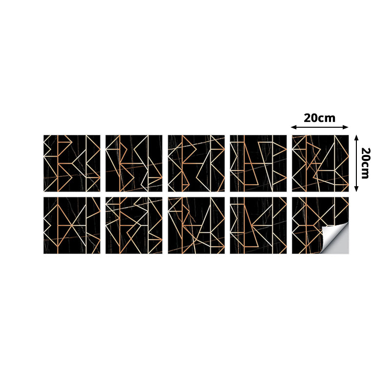 Black Marble Wallpaper Panels Geometric Line Pattern Modern Stick On Wall Art for Home Clearhalo 'Modern wall decor' 'Modern' 'Wallpaper' Wall Decor' 1922203