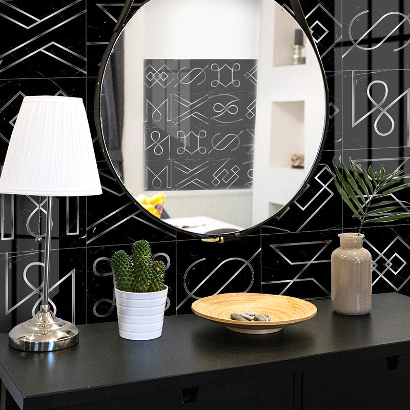 Black Modern Stick Wallpaper Panels 8' x 8