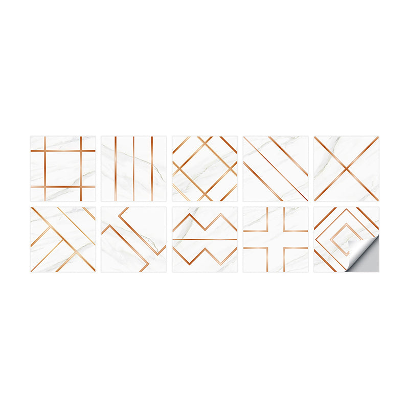 Modern Line Art Wallpaper Panels Orange Geometric Wall Covering for Dining Room, Easy Peel off Clearhalo 'Modern wall decor' 'Modern' 'Wallpaper' Wall Decor' 1922217