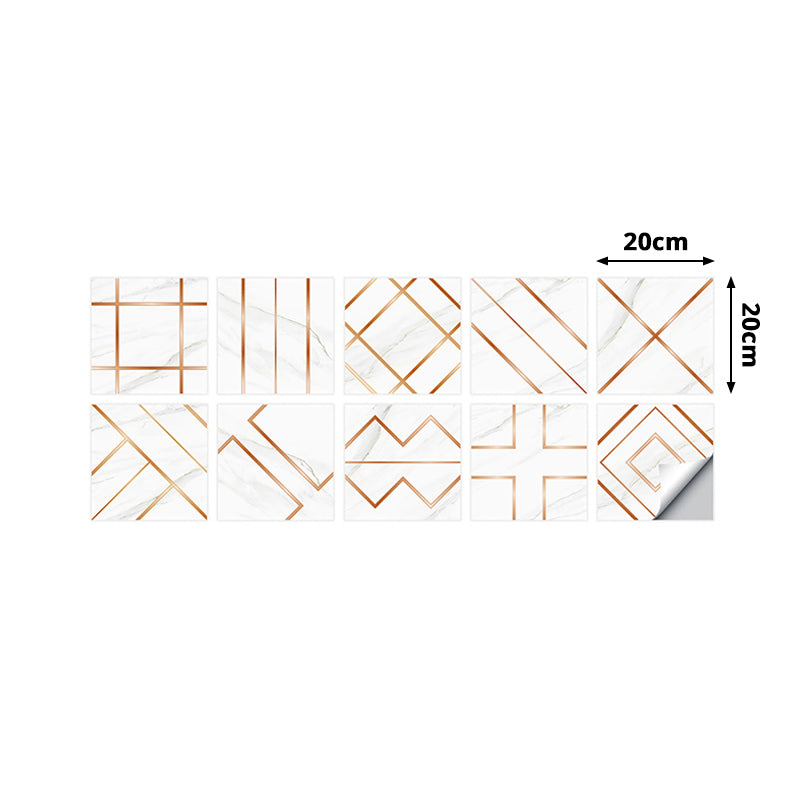 Modern Line Art Wallpaper Panels Orange Geometric Wall Covering for Dining Room, Easy Peel off Clearhalo 'Modern wall decor' 'Modern' 'Wallpaper' Wall Decor' 1922218