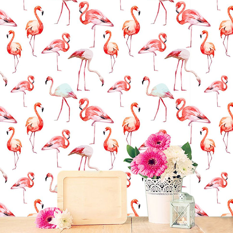 Pick Up Sticks Flamingo Wallpapers Tropical PVC Wall Decor in Pink, 4' L x 20.5