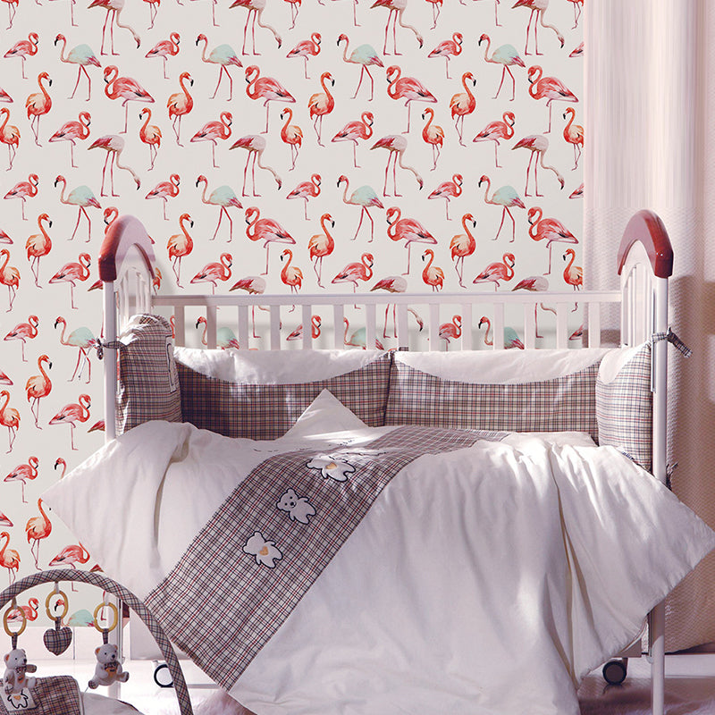 Pick Up Sticks Flamingo Wallpapers Tropical PVC Wall Decor in Pink, 4' L x 20.5