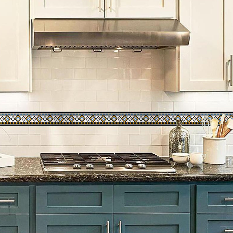 Modern Diamond Pattern Wallpaper Border for Kitchen Backsplash 6.5' L x 4