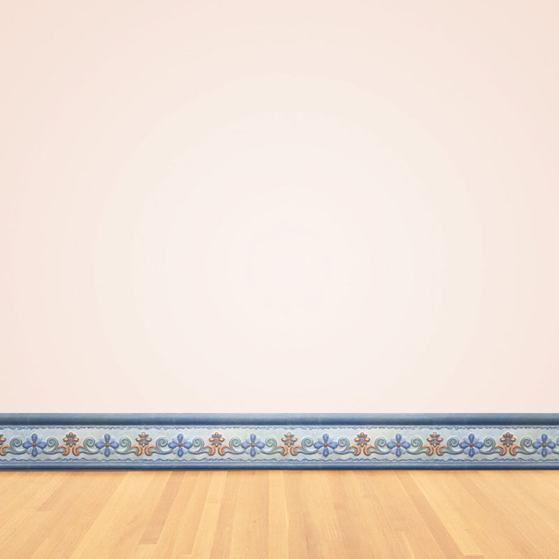 Bohemian Style Flower Wallpaper Border Blue Self-Stick Wall Decor for Living Room Blue Clearhalo 'Wall Decor' 'Wallpaper' 1922350