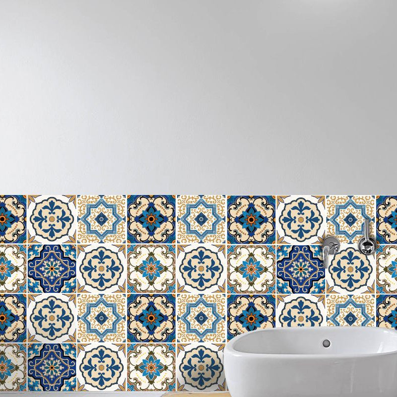 Blue Moroccan Wallpaper Panel Set 8' x 8