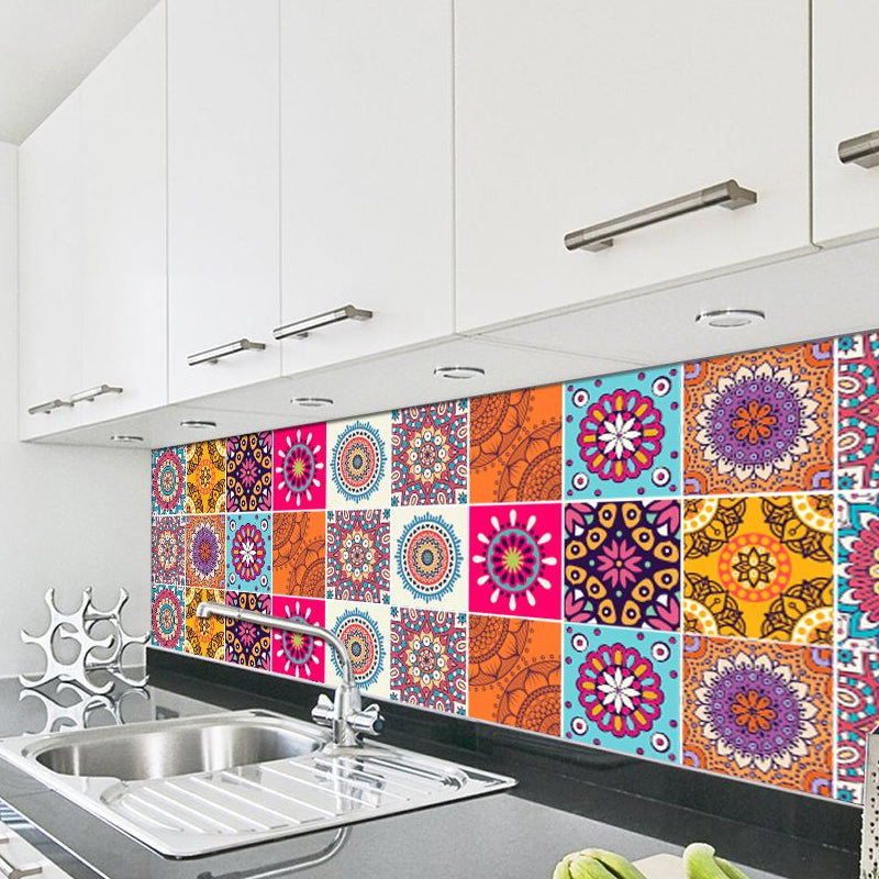 Boho-Chic Mandala Wallpaper Panels for Kitchen 8' L x 8