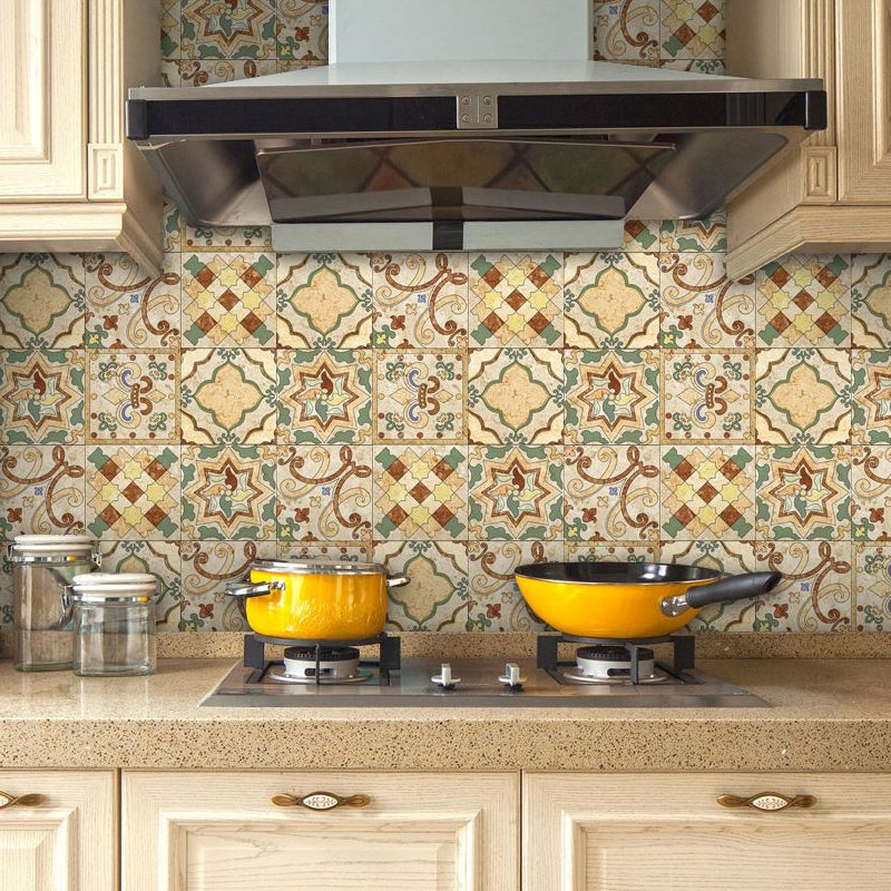 Bohemian Quatrefoil Tile Wallpaper Border Brown Easy Peel off Wall Covering for Accent Wall Clearhalo 'Wall Decor' 'Wallpaper' 1922431