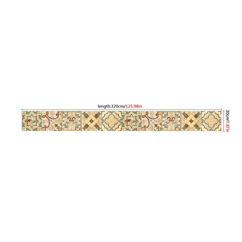 Bohemian Quatrefoil Tile Wallpaper Border Brown Easy Peel off Wall Covering for Accent Wall Clearhalo 'Wall Decor' 'Wallpaper' 1922434