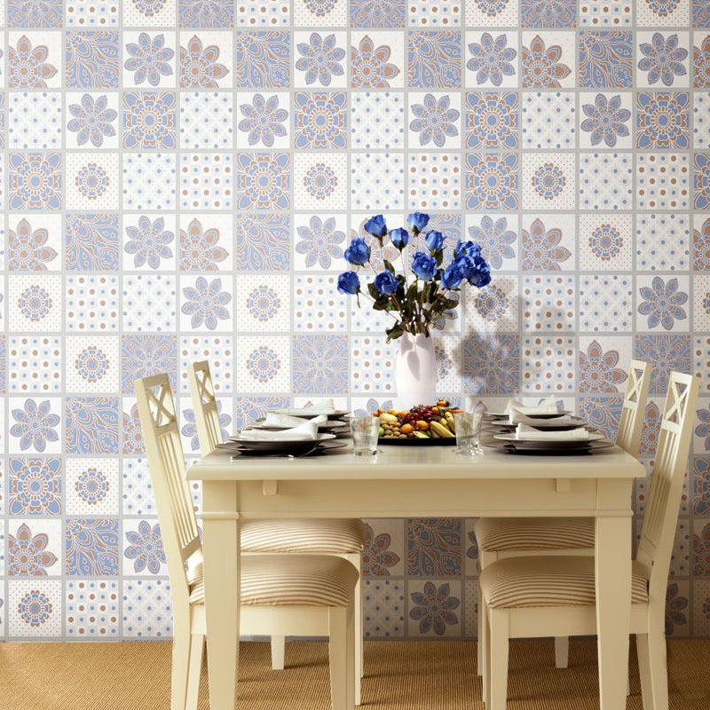 Flower and Dot Wallpaper Border Boho Peel and Stick Kitchen Backsplash Wall Art, 16.5' x 8