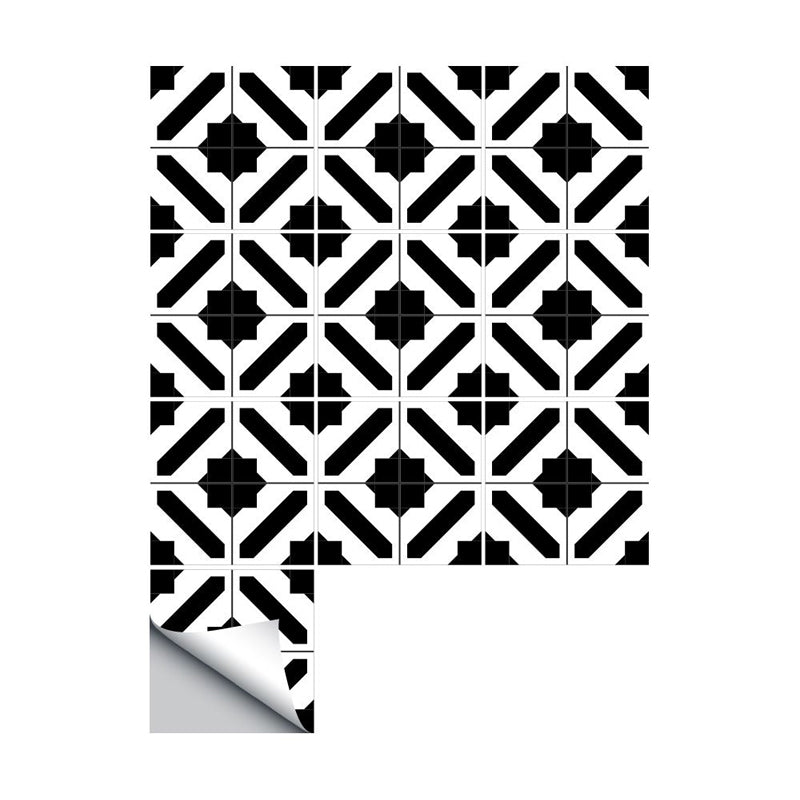 Black Checkered Wallpaper Panel Set Self-Adhesive Contemporary Washroom Wall Decor Clearhalo 'Modern wall decor' 'Modern' 'Wallpaper' Wall Decor' 1922522