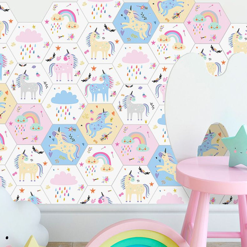 Pink Childrens Art Wallpaper Panels 9' x 8