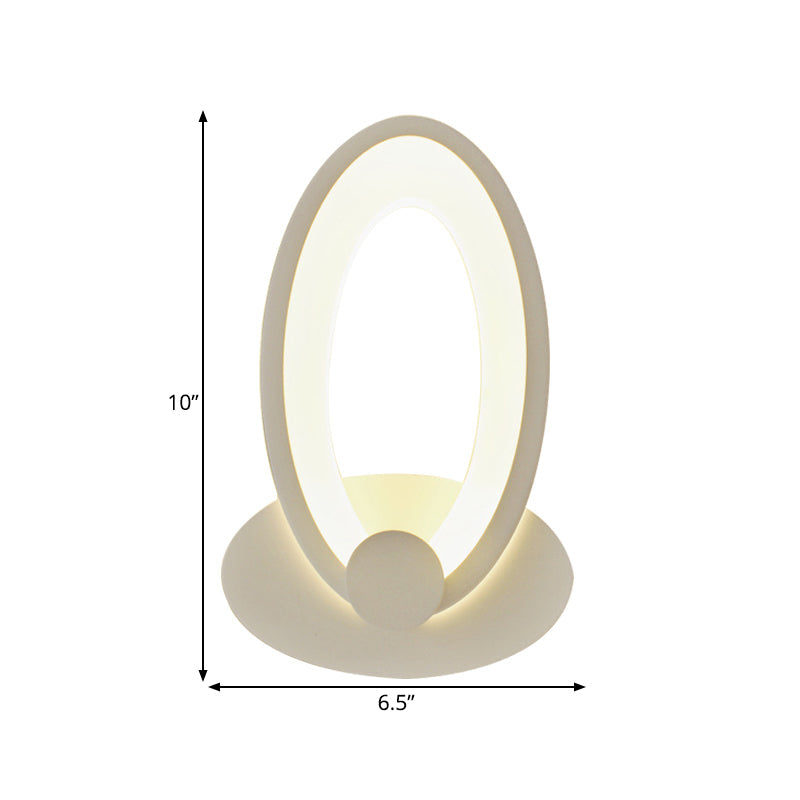 Egg Shaped Wall Light Simple Style Acrylic LED Wall Sconce in White for Bedside Clearhalo 'Wall Lamps & Sconces' 'Wall Lights' Lighting' 192311