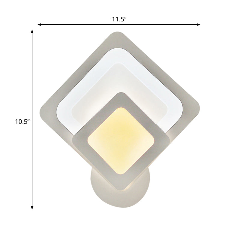 Modern White LED Wall Light Slim Panel Acrylic Sconce Light for Bedroom Living Room Clearhalo 'Wall Lamps & Sconces' 'Wall Lights' Lighting' 192439