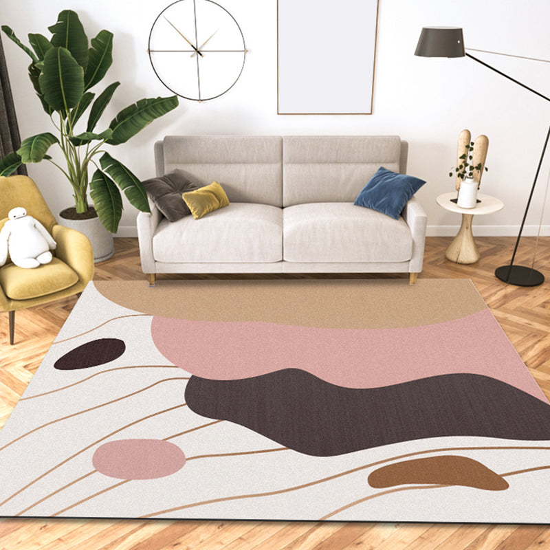Pastel Morandi Color Block Rug Synthetics Nordic Area Carpet Anti-Slip Backing Easy Care Rug for Home Clearhalo 'Area Rug' 'Rug' 1927382