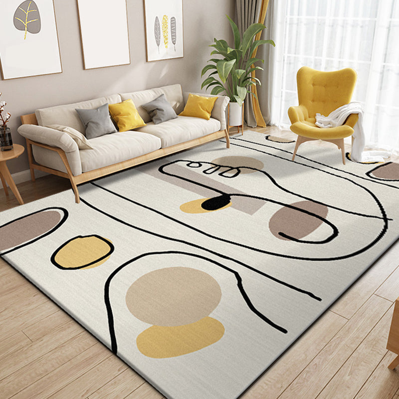 Pastel Color Novelty Rug Polypropylene Colorblock Drawing Print Abstract Carpet Easy Care Rug for Home Decor Light Brown Clearhalo 'Area Rug' 'Rug' 1927391