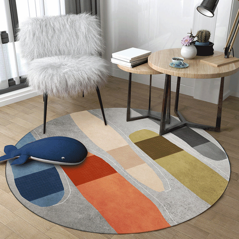 Bold Color Blocking Indoor Rug Multicolored Synthetics Carpet Stain Resistant Rug for Home Decor Grey Clearhalo 'Area Rug' 'Rug' 1927413