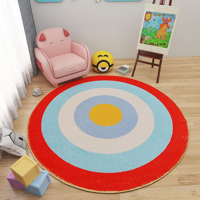 Pastel Color Circles Rug Polypropylene Kids Style Carpet Pet Friendly Indoor Rug for Baby Room Red Clearhalo 'Area Rug' 'Rug' 1927503