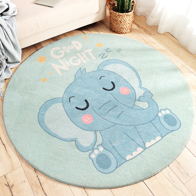 Cute Pet Indoor Rug Pastel Cartoon Rug Polypropylene Washable Stain-Proof Non-Slip Carpet for Baby Room Blue Clearhalo 'Area Rug' 'Rug' 1927892