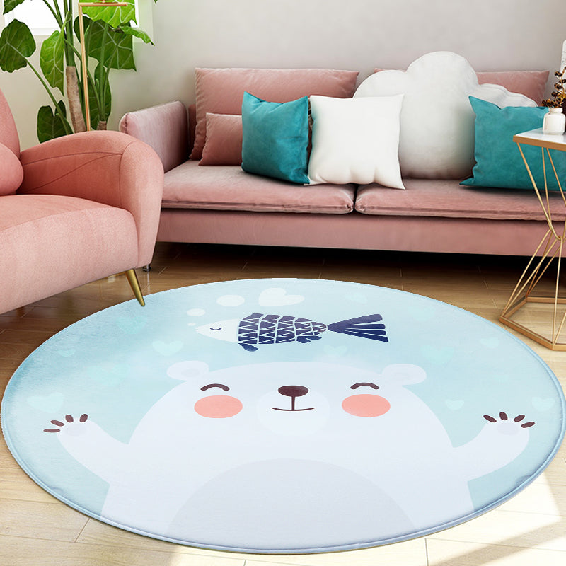 Cartoon Kids Room Rug Soft Color Wild Animal Rug Synthetics Anti-Slip Backing Area Carpet Clearhalo 'Area Rug' 'Rug' 1927897